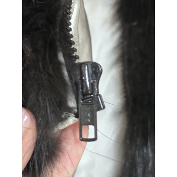 Anastasia VINTAGE GoGo MOD FUR COAT Rabbit Mink Leather Monogram large - Picture 13 of 16